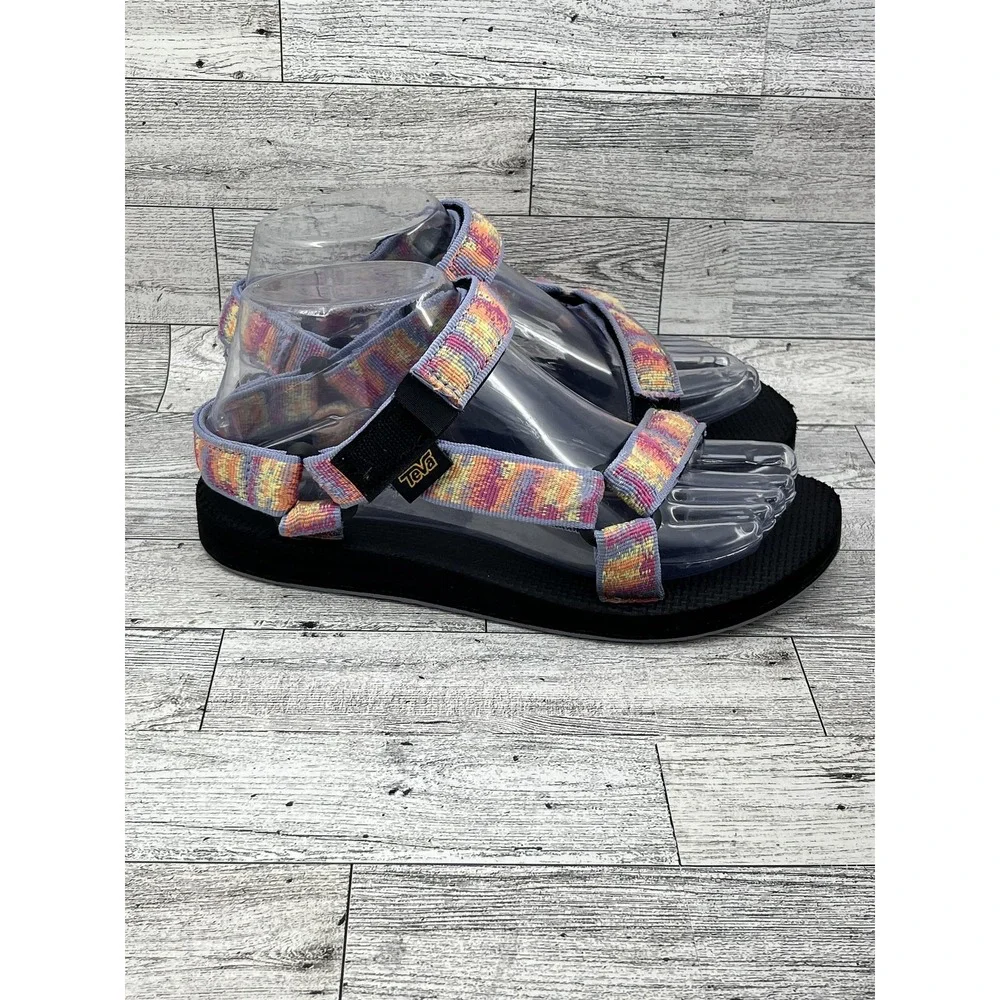 Teva Sandals Womens Size 6 Black Multicolor Strap Hiking Trail‎ 1003987